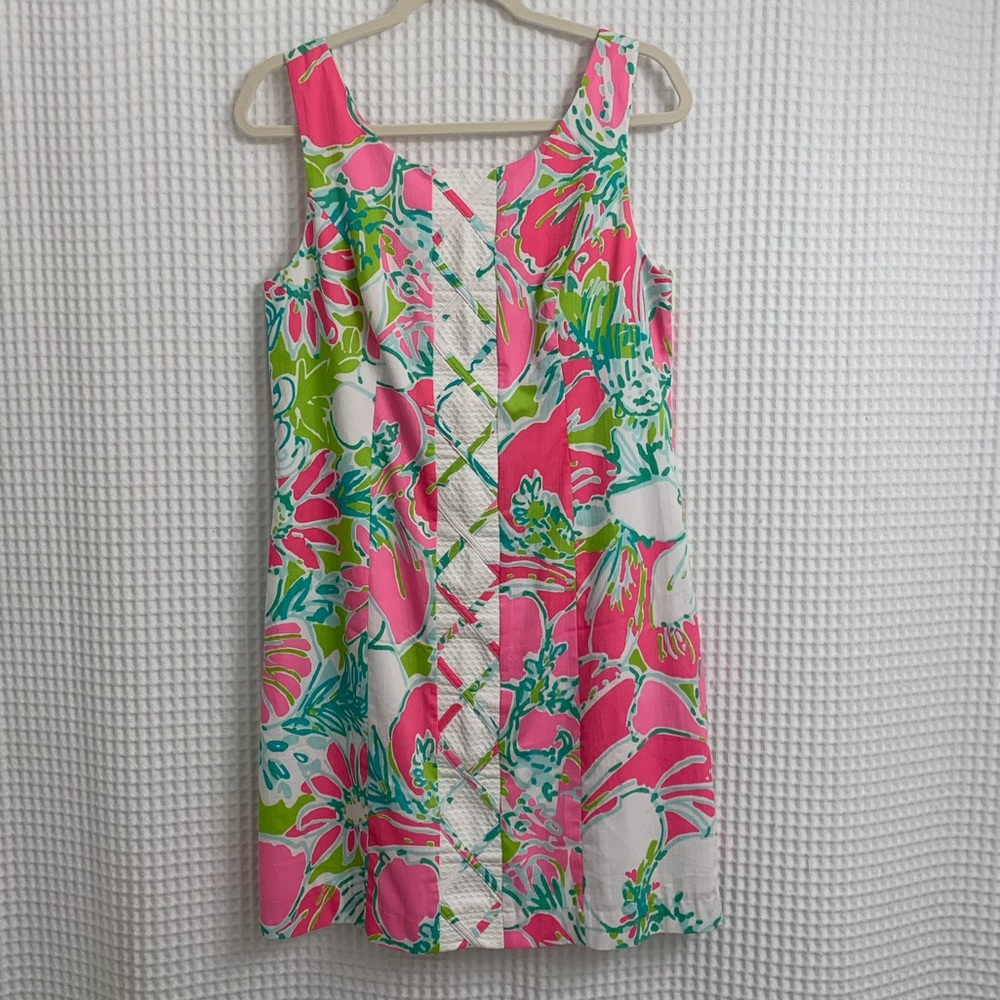 Lilly Pulitzer Cathy Shift Dress Scoop Back Size 8